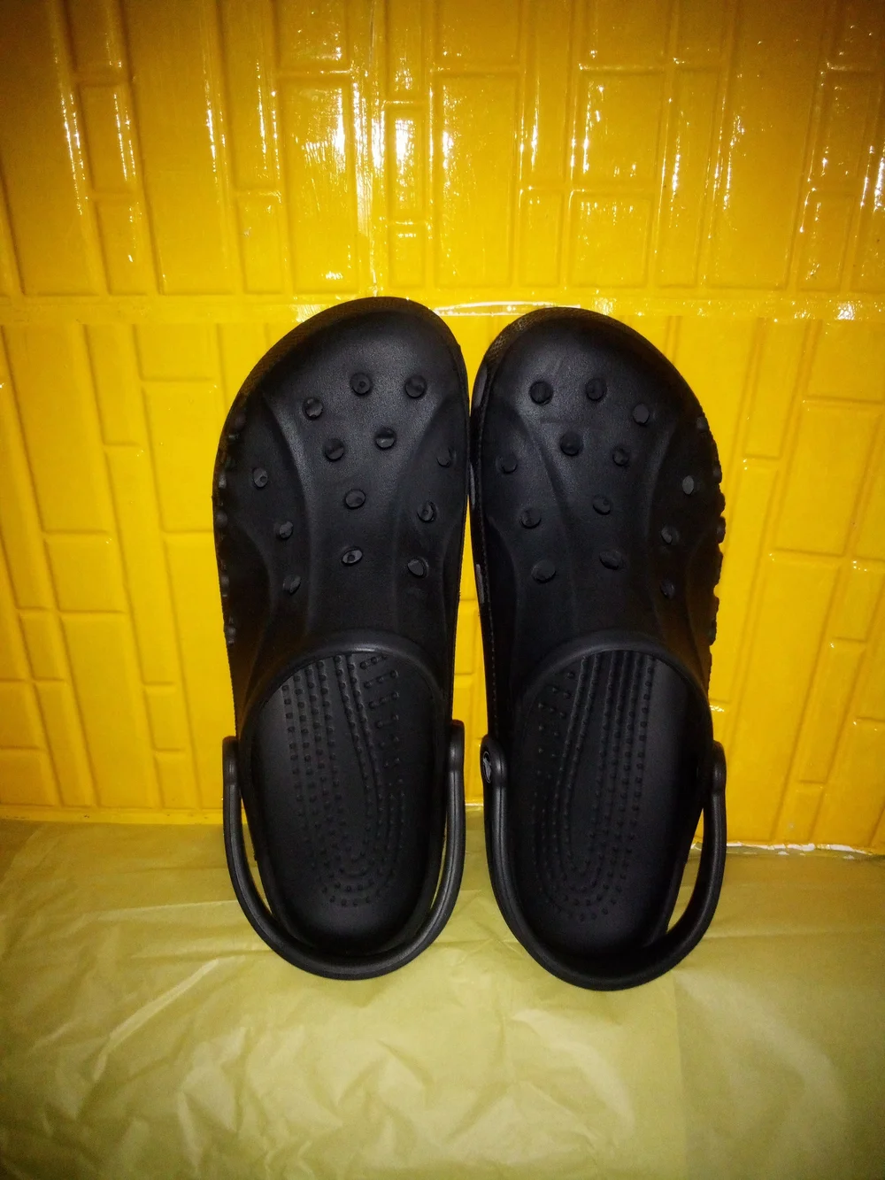CROCS Black Classic Clog Worn